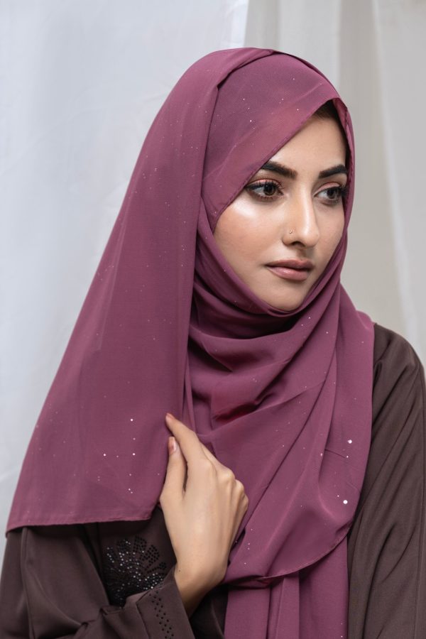 Glitter Georgette - maroon - Image 2