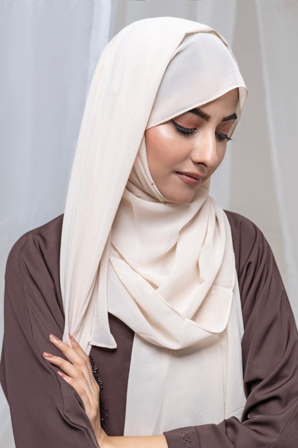 Glitter Georgette - Soft Peach - Image 2