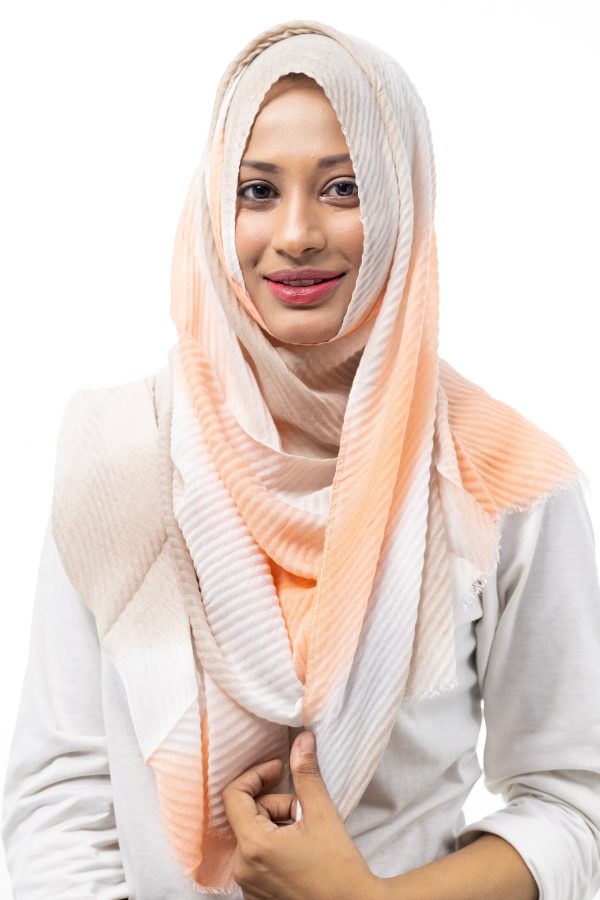 Crinkle Lawn - Orange & Grey - Image 2